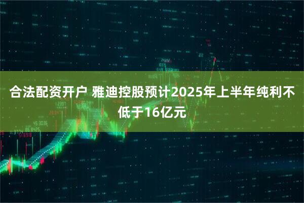 合法配资开户 雅迪控股预计2025年上半年纯利不低于16亿元